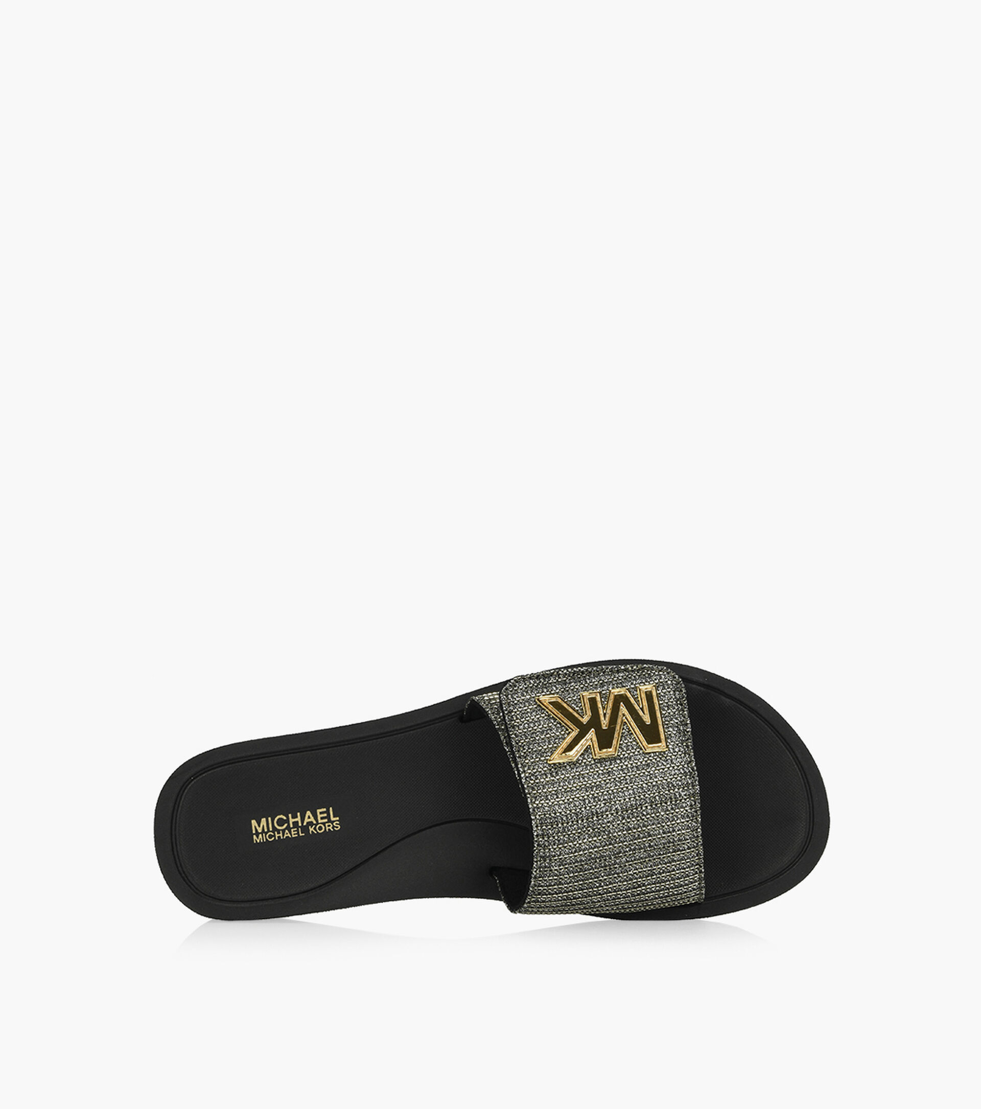 MICHAEL MICHAEL KORS MK SLIDE - Gold Fabric | Browns Shoes