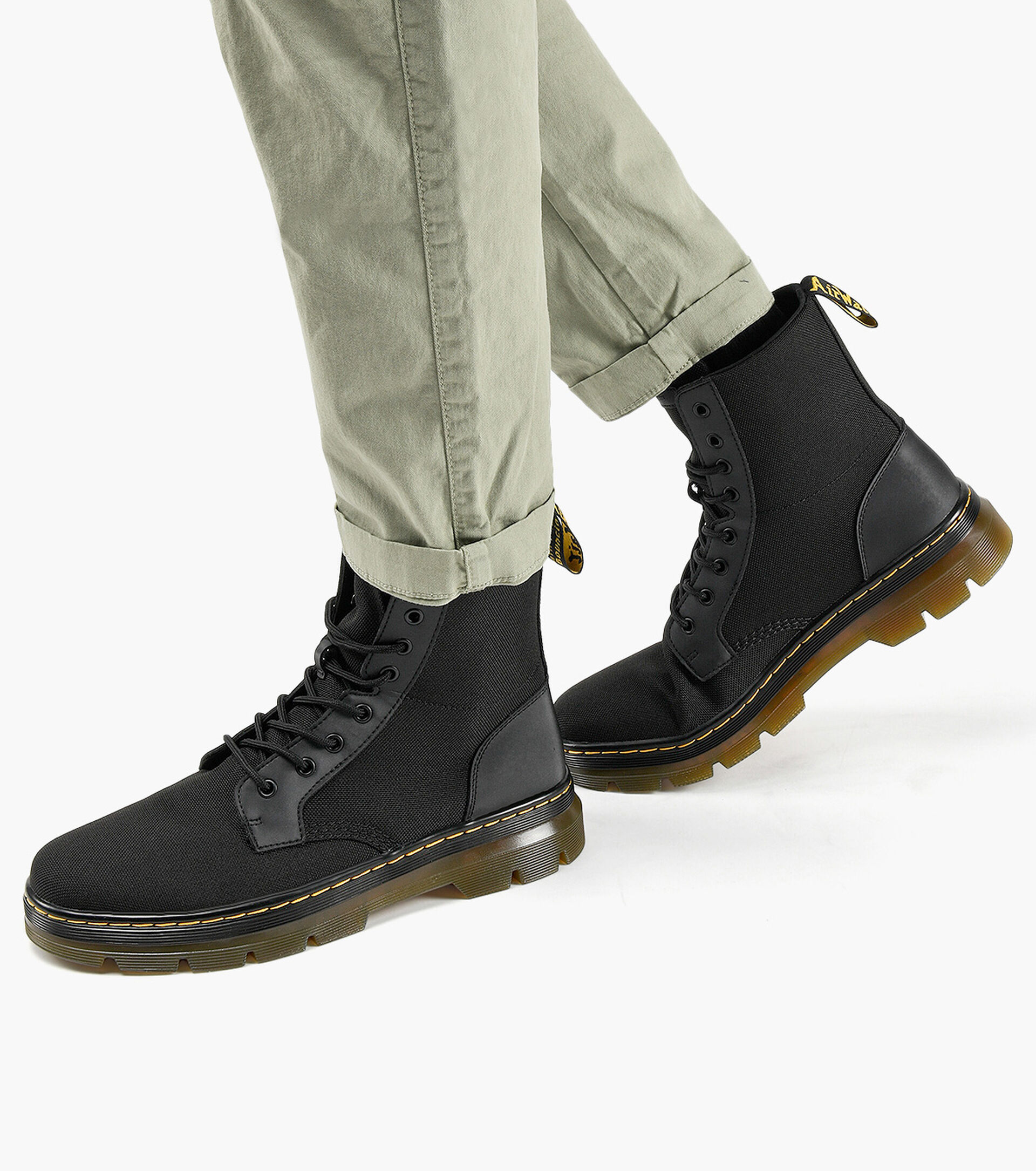 DR. MARTENS COMBS POLY CASUAL BOOTS - Black Fabric | Browns Shoes