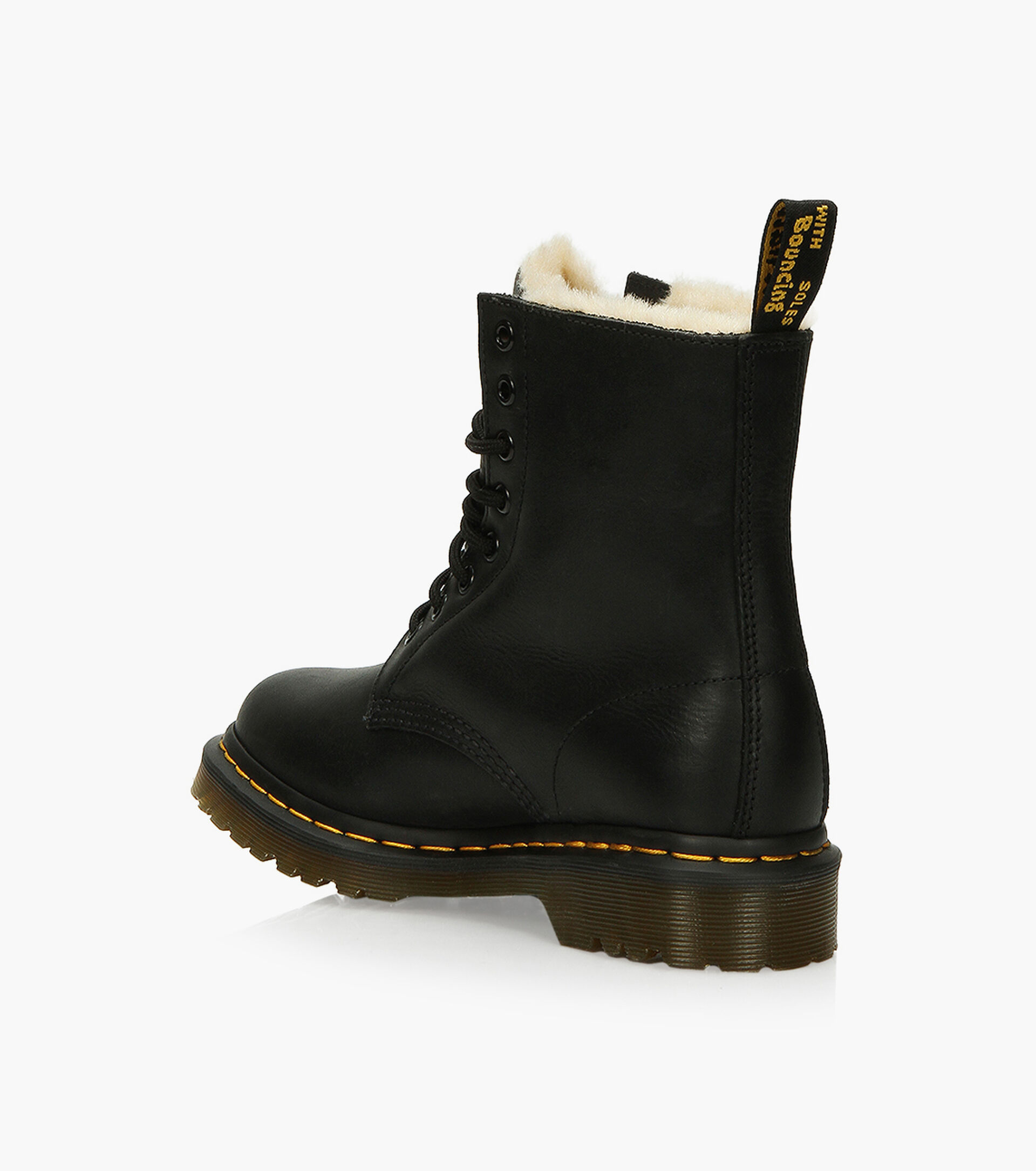 DR. MARTENS 1460 SERENA FAUX FUR LINED LACE UP - Leather | Browns Shoes