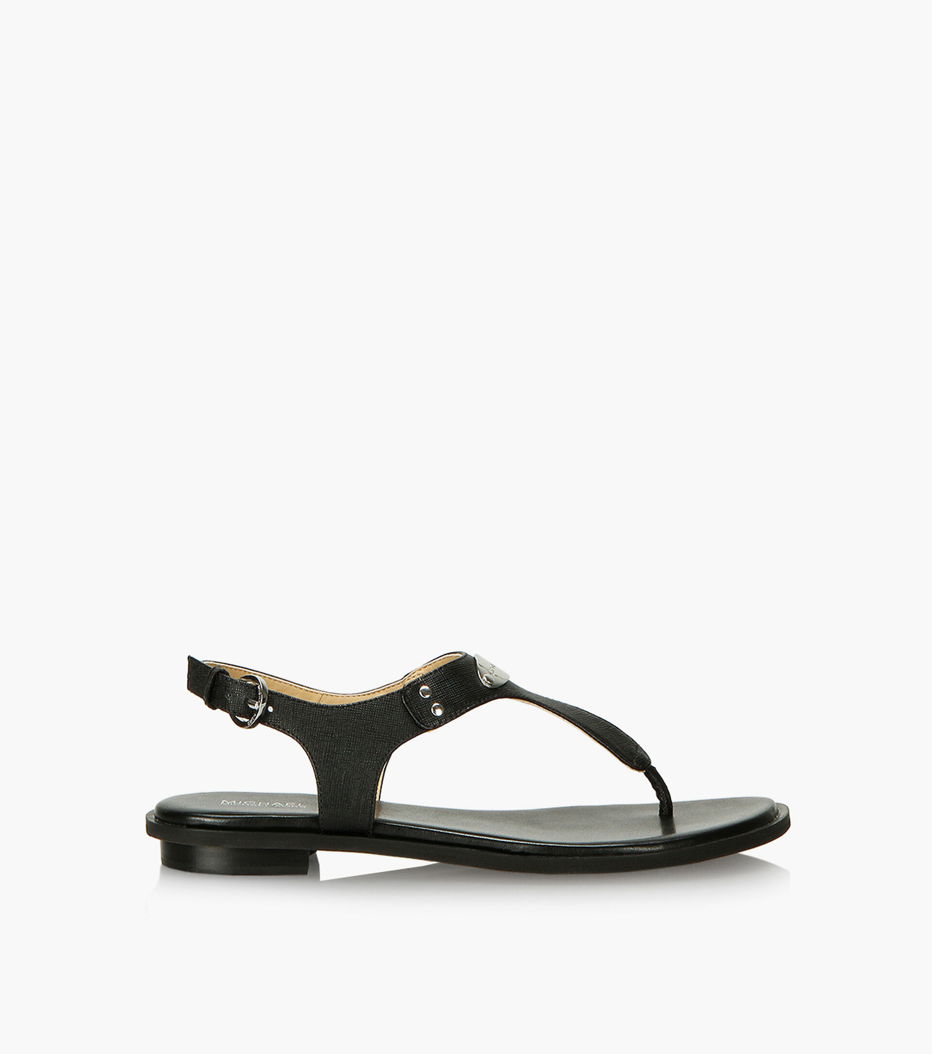 MICHAEL MICHAEL KORS MK PLATE THONG - Black Leather | Browns Shoes